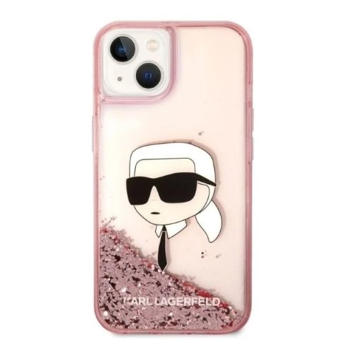 Etui ochronne na telefon Karl Lagerfeld KLHCP14SLNKHCP do Apple iPhone 14 6,1" różowy/pink hardcase Glitter Karl Head