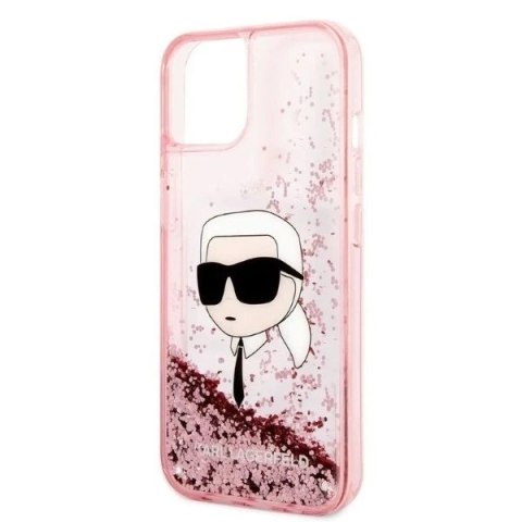 Etui ochronne na telefon Karl Lagerfeld KLHCP14SLNKHCP do Apple iPhone 14 6,1" różowy/pink hardcase Glitter Karl Head