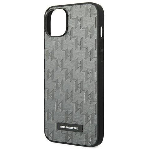 Etui ochronne na telefon Karl Lagerfeld KLHCP14SSAKLHPG do Apple iPhone 14 6,1" hardcase szary/grey Saffiano Mono Metal Logo