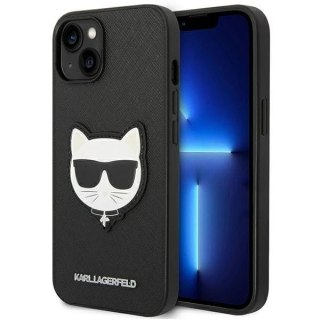 Etui ochronne na telefon Karl Lagerfeld KLHCP14SSAPCHK do Apple iPhone 14 6,1" hardcase czarny/black Saffiano Choupette Head Pat