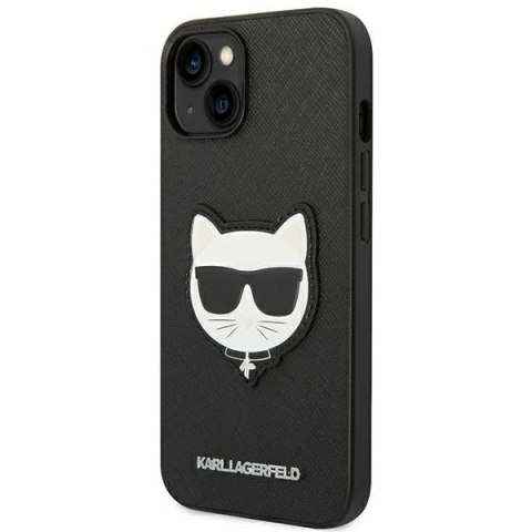 Etui ochronne na telefon Karl Lagerfeld KLHCP14SSAPCHK do Apple iPhone 14 6,1" hardcase czarny/black Saffiano Choupette Head Pat