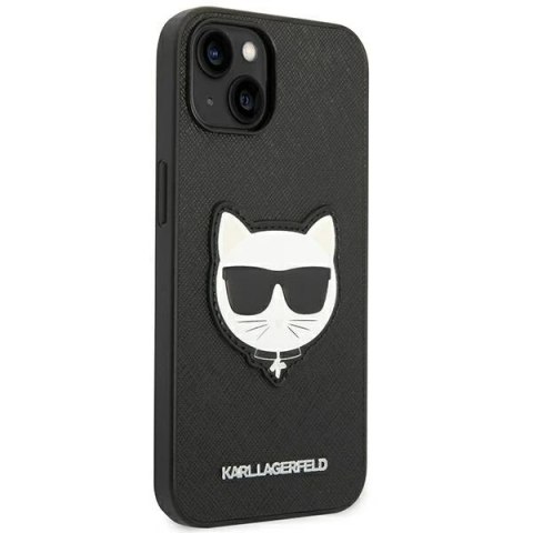Etui ochronne na telefon Karl Lagerfeld KLHCP14SSAPCHK do Apple iPhone 14 6,1" hardcase czarny/black Saffiano Choupette Head Pat