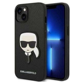 Etui ochronne na telefon Karl Lagerfeld KLHCP14SSAPKHK do Apple iPhone 14 6,1" czarny/black hardcase Saffiano Karl`s Head Patch