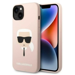 Etui ochronne na telefon Karl Lagerfeld KLHCP14SSLKHLP do Apple iPhone 14 6,1" hardcase różowy/pink Silicone Karl`s Head