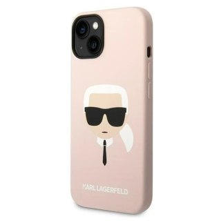 Etui ochronne na telefon Karl Lagerfeld KLHCP14SSLKHLP do Apple iPhone 14 6,1" hardcase różowy/pink Silicone Karl`s Head