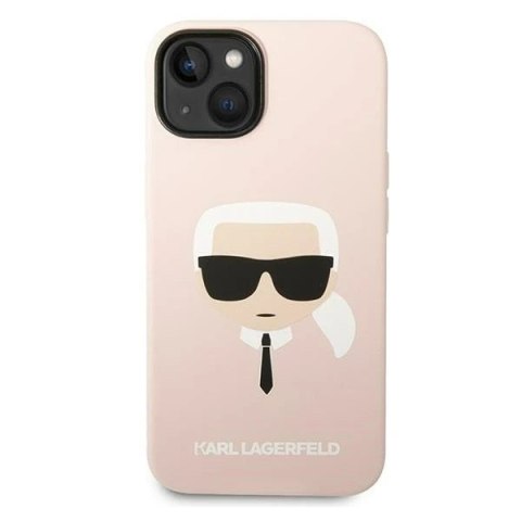 Etui ochronne na telefon Karl Lagerfeld KLHCP14SSLKHLP do Apple iPhone 14 6,1" hardcase różowy/pink Silicone Karl`s Head