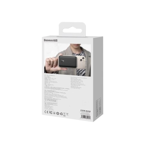 Powerbank magnetyczny Baseus 6000mAh 20W + kabel USB Typ C 60W 50cm czarny (PPCX020001)