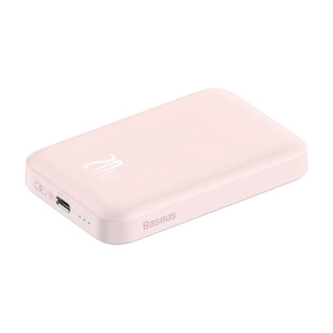 Powerbank magnetyczny Baseus 6000mAh 20W + kabel USB Typ C 60W 50cm różowy (PPCX020004)