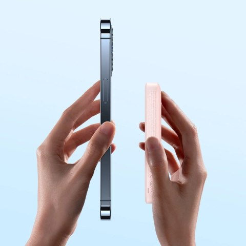 Powerbank magnetyczny Baseus 6000mAh 20W + kabel USB Typ C 60W 50cm różowy (PPCX020004)