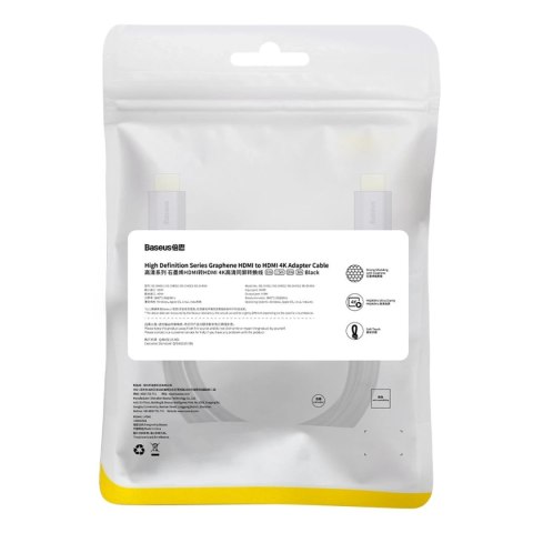 Przewód Baseus High Definition Series kabel HDMI 2.0 4K 60Hz 2m czarny (WKGQ020201)