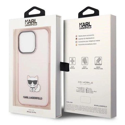 Etui Karl Lagerfeld KLHCP14LCTTRI do iPhone 14 Pro 6,1" hardcase Transparent Choupette Body