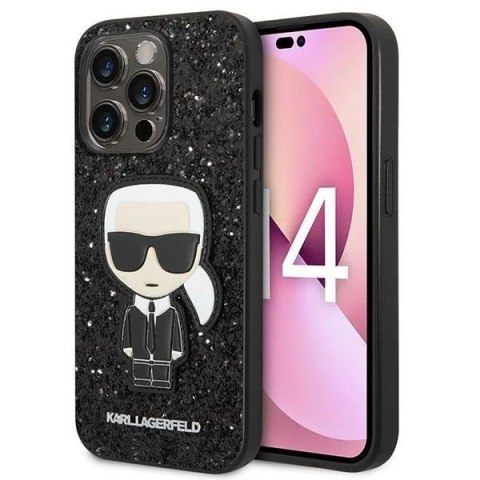 Etui Karl Lagerfeld KLHCP14LGFKPK do iPhone 14 Pro 6,1" hardcase Glitter Flakes Ikonik