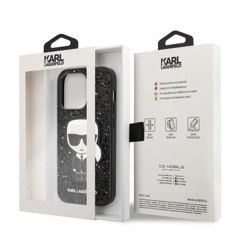 Etui Karl Lagerfeld KLHCP14LGFKPK do iPhone 14 Pro 6,1" hardcase Glitter Flakes Ikonik