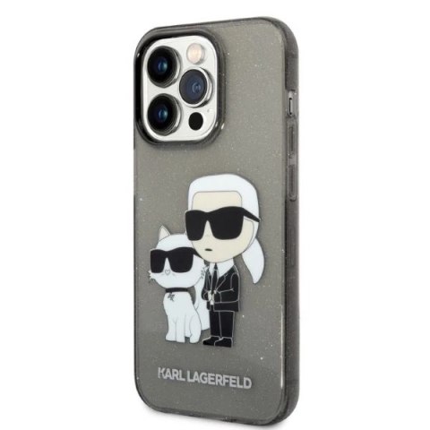 Etui Karl Lagerfeld KLHCP14LHNKCTGK do iPhone 14 Pro 6,1" hardcase Gliter Karl&Choupette