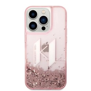 Etui Karl Lagerfeld KLHCP14LLBKLCP do iPhone 14 Pro 6,1" hardcase Liquid Glitter Big KL