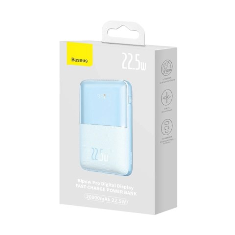 Powerbank Baseus Bipow Pro 20000mAh 22.5W niebieski z kablem USB Typu A - USB Typu C 3A 0.3m (PPBD040303)