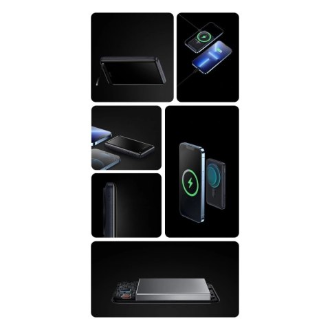 Powerbank z bezprzewodowym ładowaniem MagSafe Baseus Magnetic Bracket 10000mAh 20W + kabel USB Typ C Baseus Xiaobai Series 60W 0