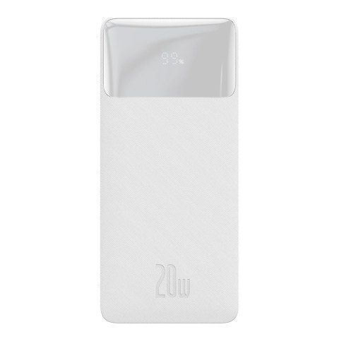 Powerbank z szybkim ładowaniem Baseus Bipow 10000mAh 20W biały (Overseas Edition) + kabel USB-A - Micro USB 0.25m biały (PPBD050