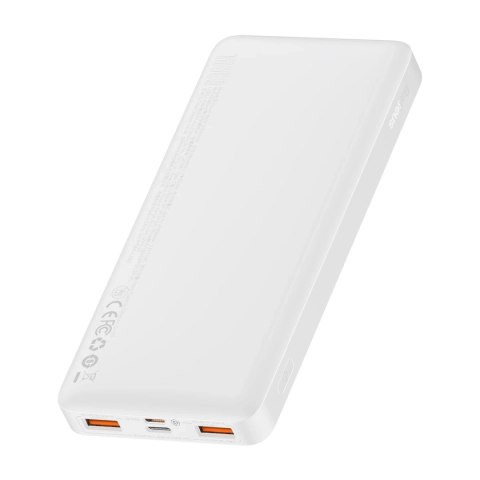 Powerbank z szybkim ładowaniem Baseus Bipow 10000mAh 20W biały (Overseas Edition) + kabel USB-A - Micro USB 0.25m biały (PPBD050