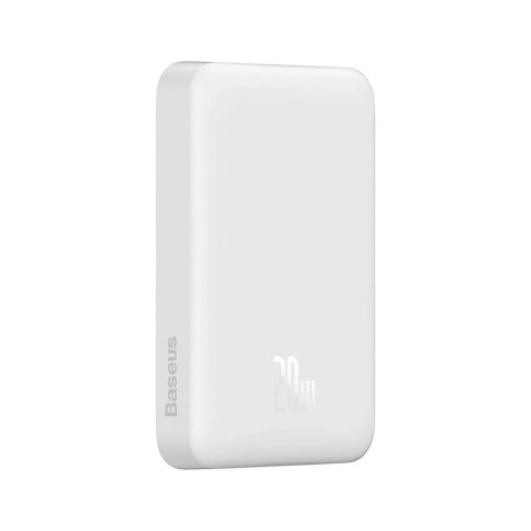 Powerbank z szybkim ładowaniem Baseus Magnetic Mini 10000mAh 20W biały + kabel Typ-C - Typ-C 60W(20V/3A) 0,5m biały (PPCX030002)