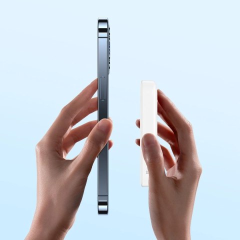 Powerbank z szybkim ładowaniem Baseus Magnetic Mini 10000mAh 20W biały + kabel Typ-C - Typ-C 60W(20V/3A) 0,5m biały (PPCX030002)