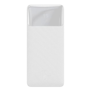 Powerbank z wyświetlaczem Baseus Bipow 10000mAh 15W biały (Overseas Edition) + kabel USB-A - Micro USB 0.25m biały (PPBD050002)