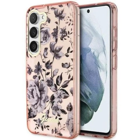 Etui Guess GUHCS23MHCFWSP do Samsung Galaxy S23+ Plus S916 różowy/pink hardcase Flower Collection