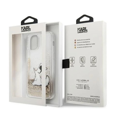 Etui ochronne na telefon Karl Lagerfeld KLHCP12MGCFD do Apple iPhone 12 /12 Pro 6,1" złoty/gold hardcase Liquid Glitter Choupet