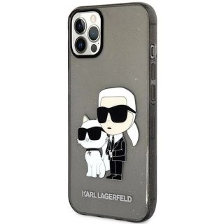 Etui ochronne na telefon Karl Lagerfeld KLHCP12MHNKCTGK do Apple iPhone 12 /12 Pro 6,1" czarny/black hardcase Gliter Karl&Choupe