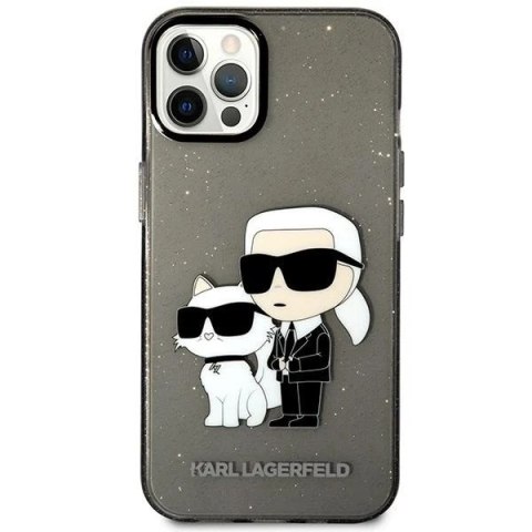 Etui ochronne na telefon Karl Lagerfeld KLHCP12MHNKCTGK do Apple iPhone 12 /12 Pro 6,1" czarny/black hardcase Gliter Karl&Choupe