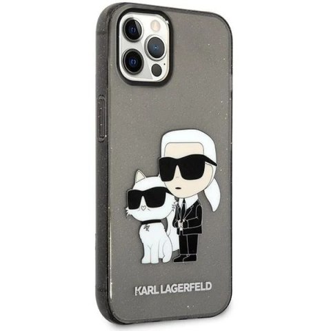 Etui ochronne na telefon Karl Lagerfeld KLHCP12MHNKCTGK do Apple iPhone 12 /12 Pro 6,1" czarny/black hardcase Gliter Karl&Choupe