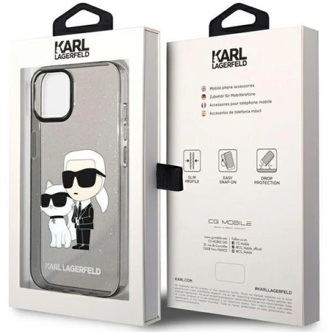 Etui ochronne na telefon Karl Lagerfeld KLHCP12MHNKCTGK do Apple iPhone 12 /12 Pro 6,1" czarny/black hardcase Gliter Karl&Choupe
