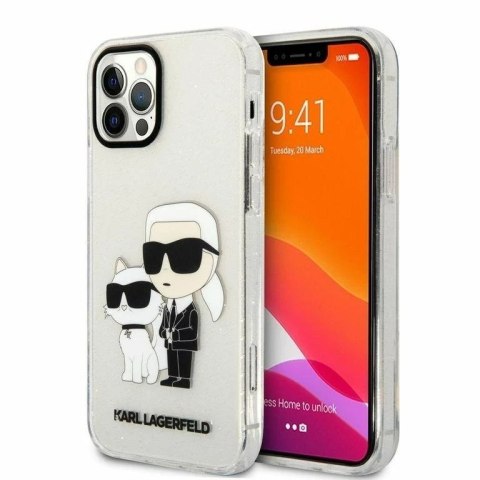 Etui ochronne na telefon Karl Lagerfeld KLHCP12MHNKCTGT do Apple iPhone 12 /12 Pro 6,1" transparent hardcase Gliter Karl&Choupet