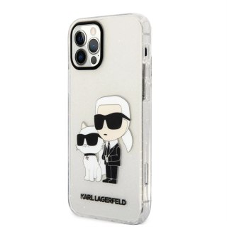 Etui ochronne na telefon Karl Lagerfeld KLHCP12MHNKCTGT do Apple iPhone 12 /12 Pro 6,1" transparent hardcase Gliter Karl&Choupet