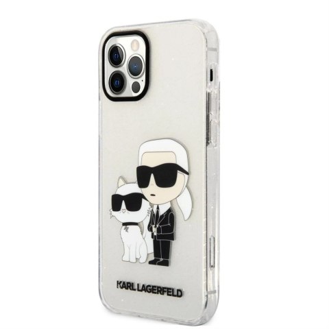 Etui ochronne na telefon Karl Lagerfeld KLHCP12MHNKCTGT do Apple iPhone 12 /12 Pro 6,1" transparent hardcase Gliter Karl&Choupet