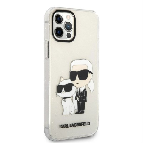 Etui ochronne na telefon Karl Lagerfeld KLHCP12MHNKCTGT do Apple iPhone 12 /12 Pro 6,1" transparent hardcase Gliter Karl&Choupet