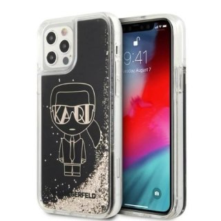 Etui ochronne na telefon Karl Lagerfeld KLHCP12MLGGKBK do Apple iPhone 12 /12 Pro 6,1" czarny/black hardcase Liquid Glitter Gats