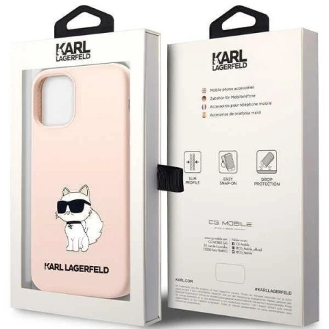 Etui ochronne na telefon Karl Lagerfeld KLHCP12MSNCHBCP do Apple iPhone 12 /12 Pro 6,1" hardcase różowy/pink Silicone Choupette