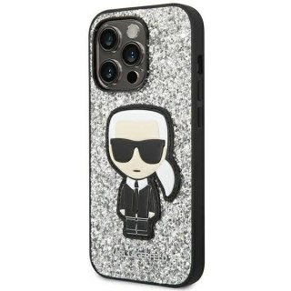 Etui ochronne na telefon Karl Lagerfeld KLHCP14XGFKPG do Apple iPhone 14 Pro Max 6,7" hardcase srebrny/silver Glitter Flakes Iko