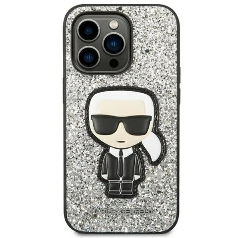 Etui ochronne na telefon Karl Lagerfeld KLHCP14XGFKPG do Apple iPhone 14 Pro Max 6,7" hardcase srebrny/silver Glitter Flakes Iko