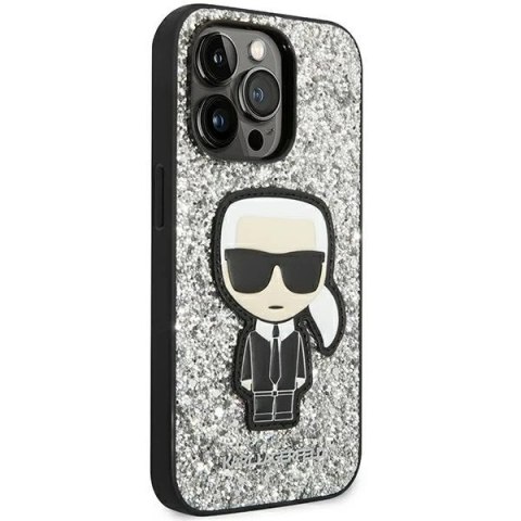 Etui ochronne na telefon Karl Lagerfeld KLHCP14XGFKPG do Apple iPhone 14 Pro Max 6,7" hardcase srebrny/silver Glitter Flakes Iko