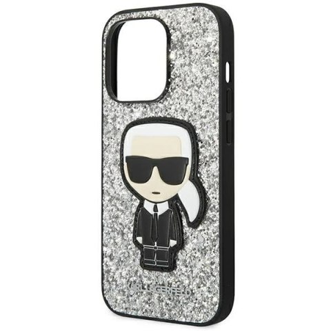 Etui ochronne na telefon Karl Lagerfeld KLHCP14XGFKPG do Apple iPhone 14 Pro Max 6,7" hardcase srebrny/silver Glitter Flakes Iko