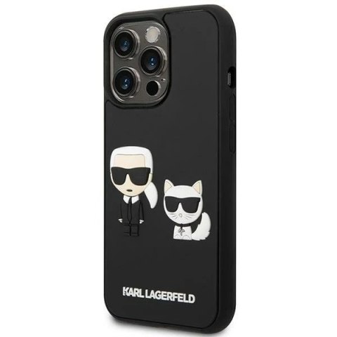 Etui ochronne na telefon Karl Lagerfeld KLHCP14L3DRKCK do Apple iPhone 14 Pro 6,1" czarny/black hardcase Karl&Choupette Ikonik 3