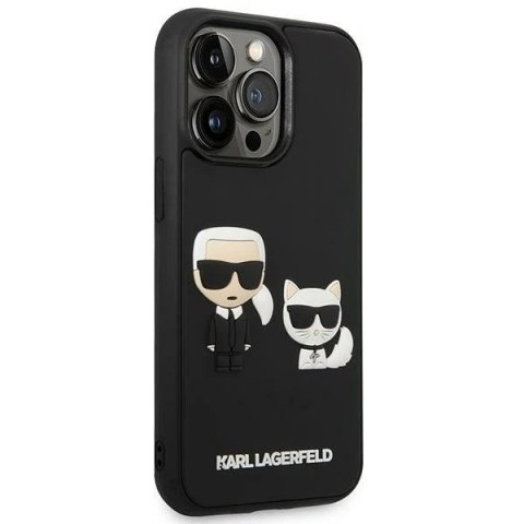Etui ochronne na telefon Karl Lagerfeld KLHCP14L3DRKCK do Apple iPhone 14 Pro 6,1" czarny/black hardcase Karl&Choupette Ikonik 3