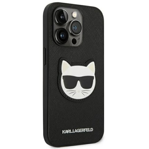 Etui ochronne na telefon Karl Lagerfeld KLHCP14LSAPCHK do Apple iPhone 14 Pro 6,1" hardcase czarny/black Saffiano Choupette Head