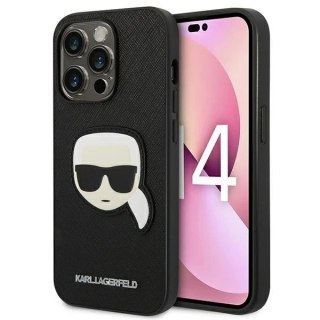 Etui ochronne na telefon Karl Lagerfeld KLHCP14LSAPKHK do Apple iPhone 14 Pro 6,1" czarny/black hardcase Saffiano Karl`s Head Pa