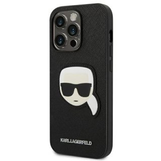 Etui ochronne na telefon Karl Lagerfeld KLHCP14LSAPKHK do Apple iPhone 14 Pro 6,1" czarny/black hardcase Saffiano Karl`s Head Pa