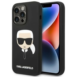 Etui ochronne na telefon Karl Lagerfeld KLHCP14LSLKHBK do Apple iPhone 14 Pro 6,1" hardcase czarny/black Silicone Karl`s Head