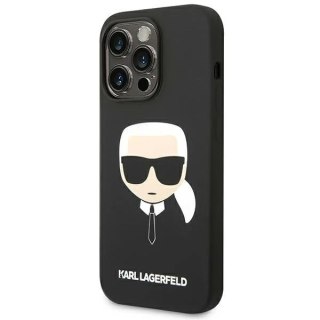 Etui ochronne na telefon Karl Lagerfeld KLHCP14LSLKHBK do Apple iPhone 14 Pro 6,1" hardcase czarny/black Silicone Karl`s Head
