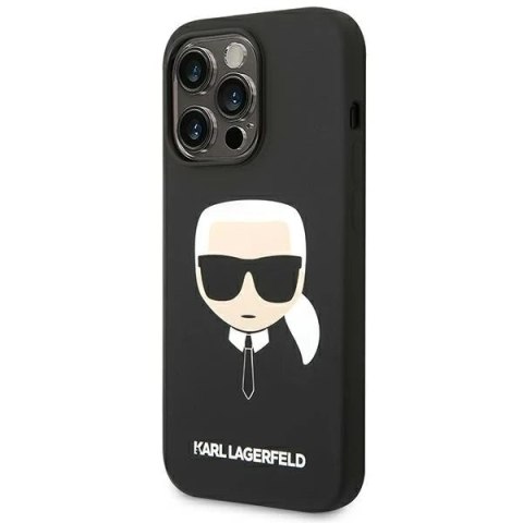 Etui ochronne na telefon Karl Lagerfeld KLHCP14LSLKHBK do Apple iPhone 14 Pro 6,1" hardcase czarny/black Silicone Karl`s Head